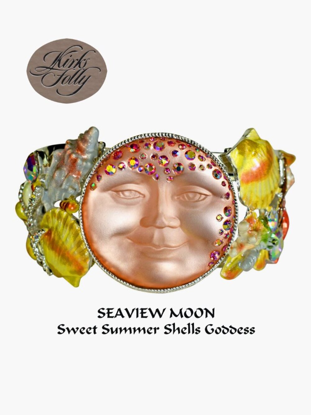 KIRKS FOLLY SEAVIEW MOON GODDESS Sweet Summer Shells ST Cuff Bracelet Large